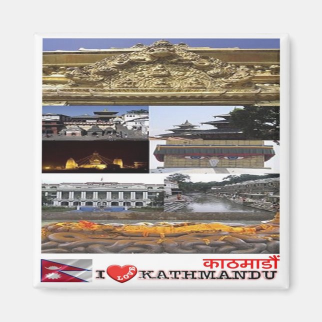 Rif. NP Nepal, Kathmandu, I Love,  Magnet (Front)