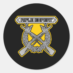 Rife Expert USMC Black Classic Round Sticker