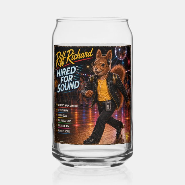 Riff Richard: a Parody Can Glass (Front)