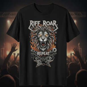 Riff. Roar. Repeat. Heavy Metal Music Tee
