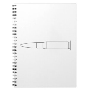 Rifle Bullet Outline Drawing Notebook