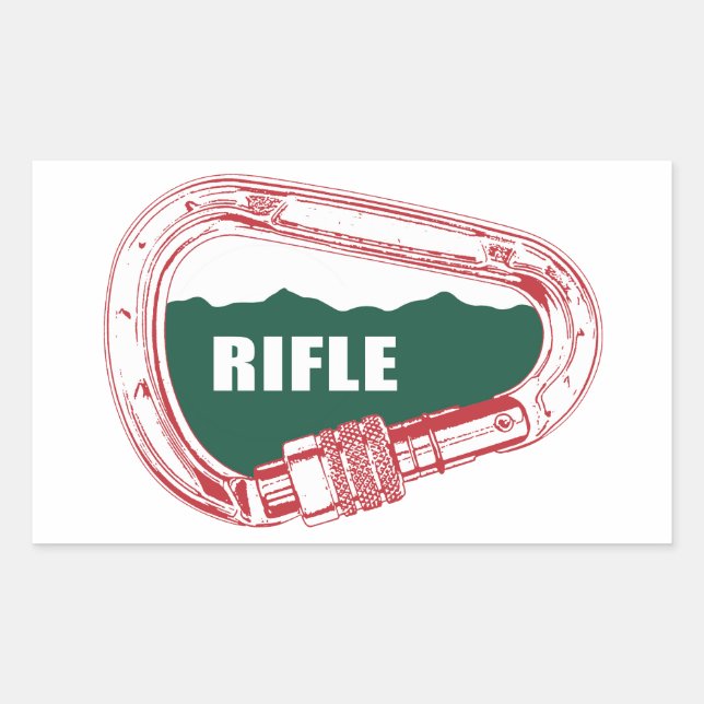 Rifle Climbing Carabiner Rectangular Sticker (Front)