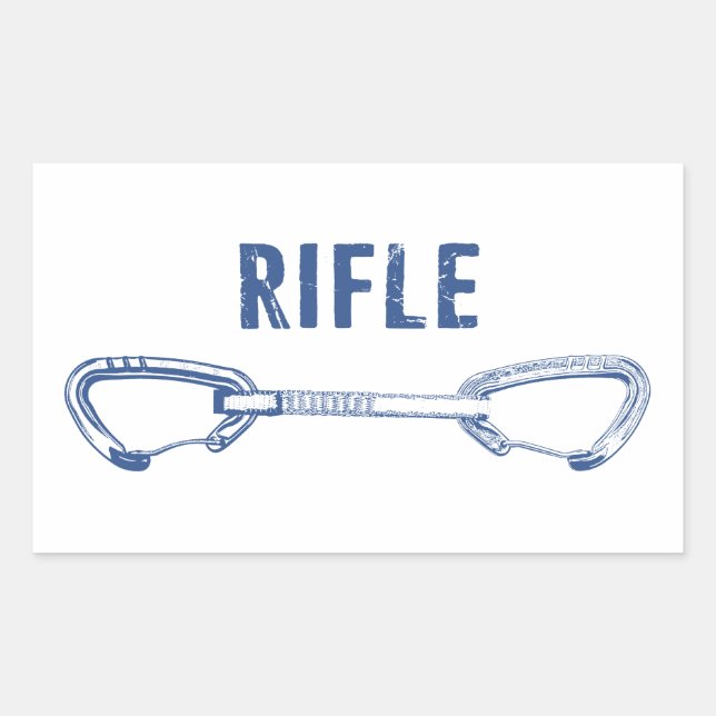 Rifle Colorado Rock Climbing Quickdraw Rectangular Sticker (Front)