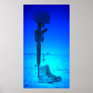 Rifle Dog Tags Boots Poster