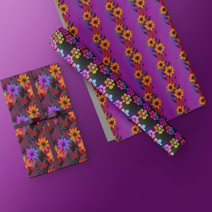 Rifle Floral Wrapping Paper. Vintage Flower Wrap Paper Sheet