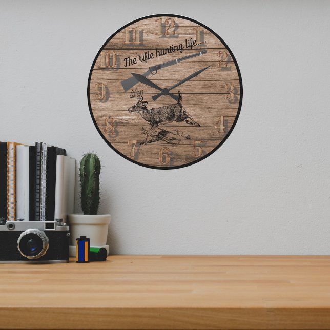 Rifle Hunting Life Woods Buck and Lever Rifle Large Clock (Creator Uploaded)