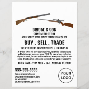 Rifle & Shotgun, Gunsmith, Gunstore Advertising Flyer