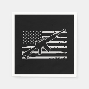 Rifle Weapon American Flag Napkin