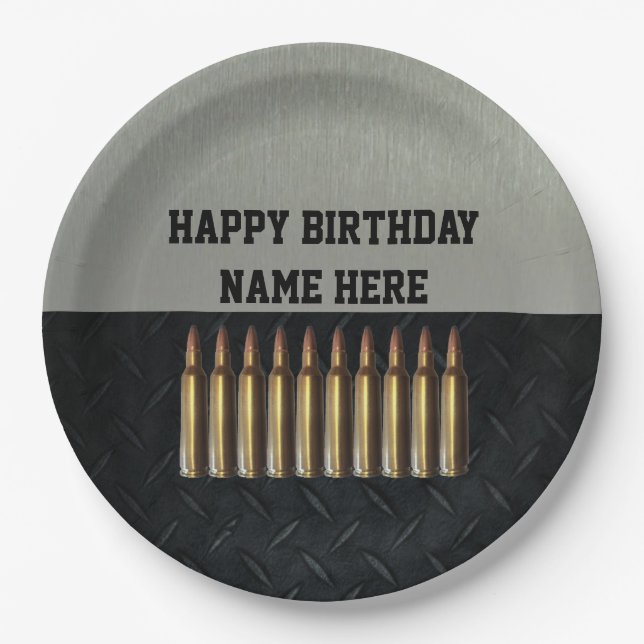 Rifleman Men's Birthday Name Party Plates (Front)