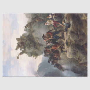 Riflemen Defending a Mountain Pass (Karl Lessing) Tissue Paper