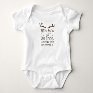 Rifles, Racks & Deer Tracks Little Boys Baby Bodysuit
