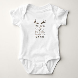 Rifles, Racks, & Deer Tracks Little Boys Baby Bodysuit