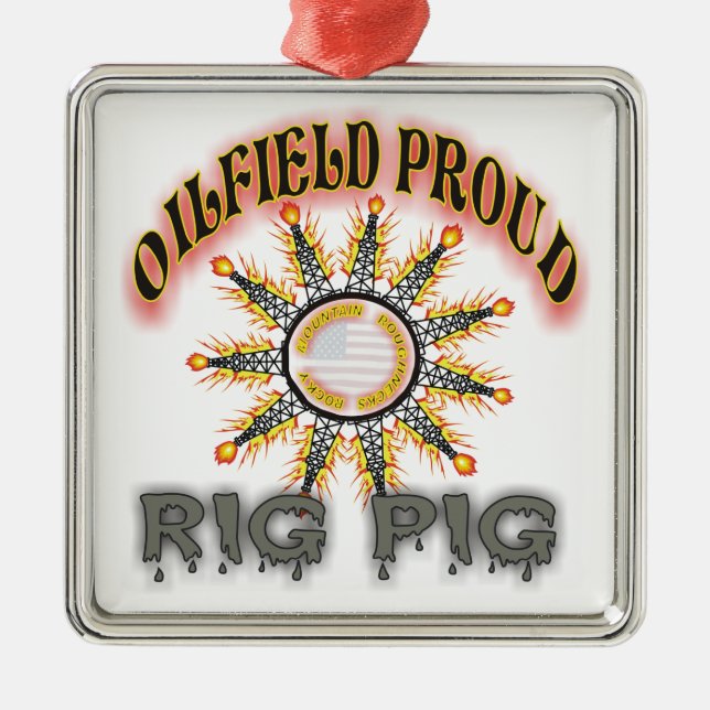 Rig Pig2 Metal Tree Decoration (Front)