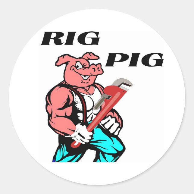 Rig Pig Classic Round Sticker (Front)