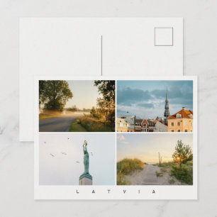 Riga and Latvia Travel Photo Collage, modern  Postcard