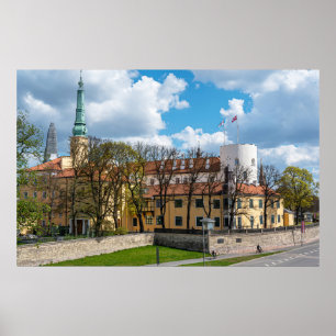 Riga Castle during sunny day in Riga, Latvia Poster