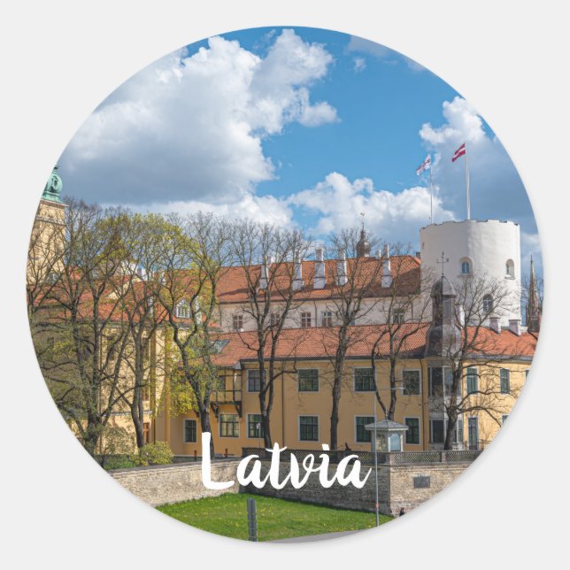 Riga Castle in Riga, Latvia Classic Round Sticker (Front)