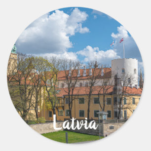 Riga Castle in Riga, Latvia Classic Round Sticker