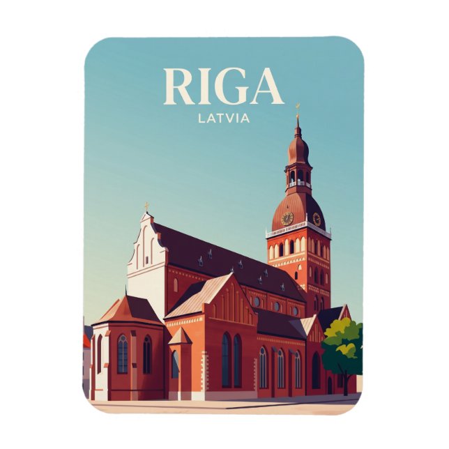 Riga Cathedral Latvia Magnet (Vertical)
