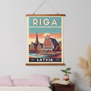 Riga City, Latvia baltic culture vintage gifts Hanging Tapestry
