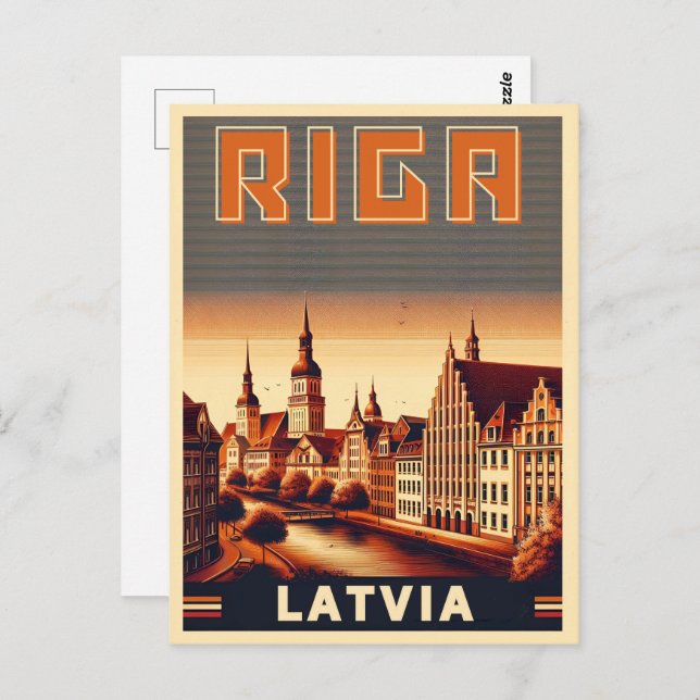 Riga City, Latvia baltic culture vintage gifts Postcard (Front/Back)
