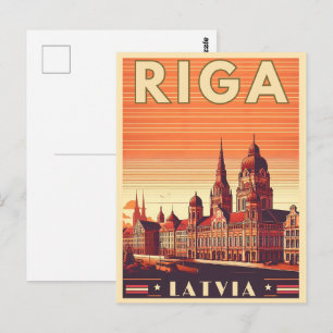 Riga City, Latvia baltic culture vintage gifts Postcard