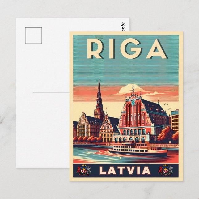 Riga City, Latvia baltic culture vintage gifts Postcard (Front/Back)
