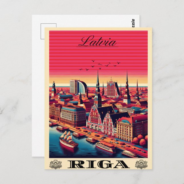 Riga City, Latvia baltic culture vintage gifts Postcard (Front/Back)