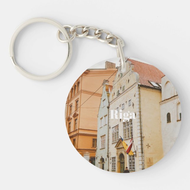 Riga Cityscape Flexible Photo Magnet Key Ring (Front)