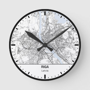 Riga Clock City Line Art