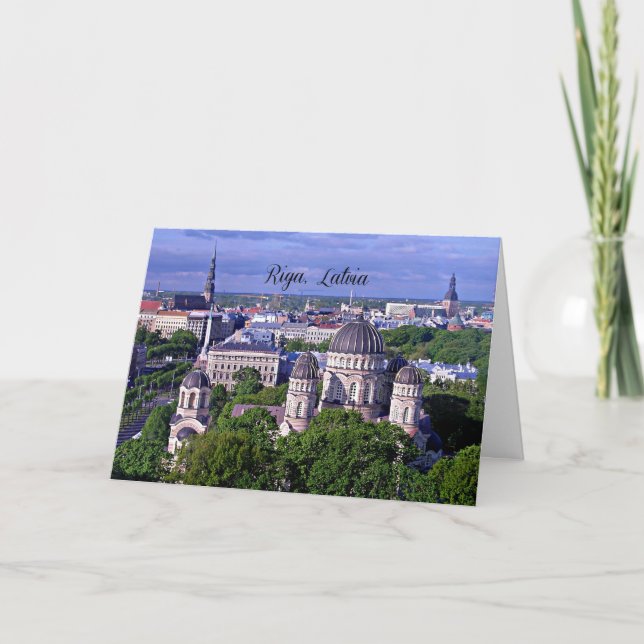 Riga, Latvia cityscape Holiday Card (Front)