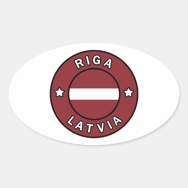 Riga Latvia Oval Sticker (Front)