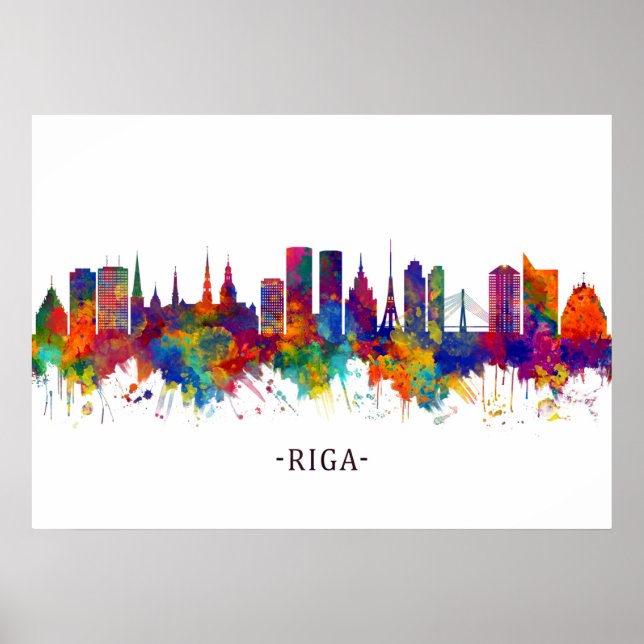 Riga Latvia Skyline Poster (Front)