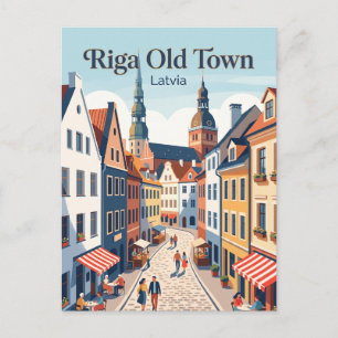 Riga Old Town Latvia Postcard