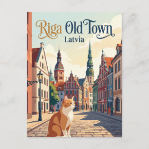 Riga Old Town Latvia Postcard