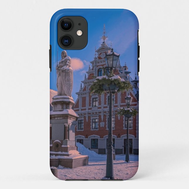 Riga Town Hall Square in winter Case-Mate iPhone Case (Back)