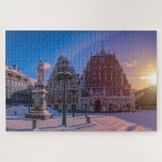 Riga Town Hall Square in winter Jigsaw Puzzle (Horizontal)