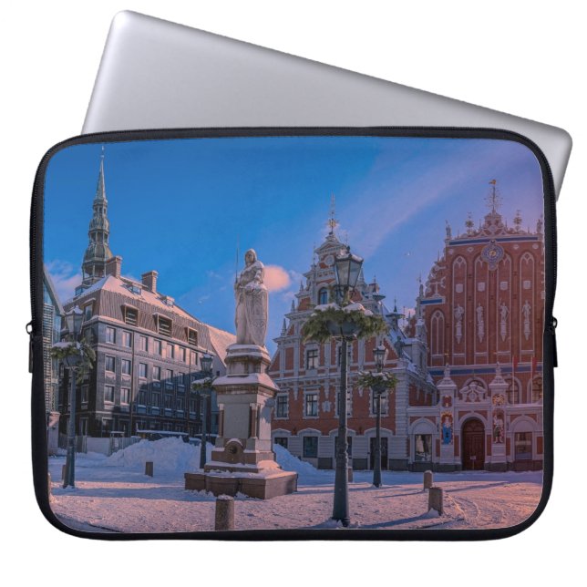 Riga Town Hall Square in winter Laptop Sleeve (Front)