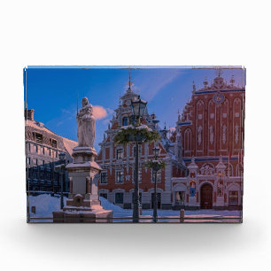 Riga Town Hall Square in winter Photo Block