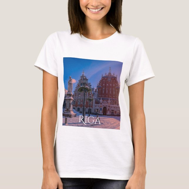 Riga Town Hall Square in winter T-Shirt (Front)