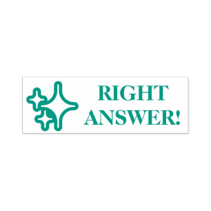 "RIGHT ANSWER!" Commendation Rubber Stamp