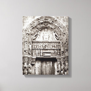 Right bay of the Royal Portal, mid-12th century Canvas Print