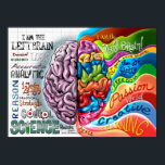 Right Brain Left Brain Poster<br><div class="desc">Ever wonder how your brain really works? Well here’s a colourful look into your brain and all that you are capable of,  courtesy of famous Illustrator Bryant Arnold of www.cartoonaday.com</div>
