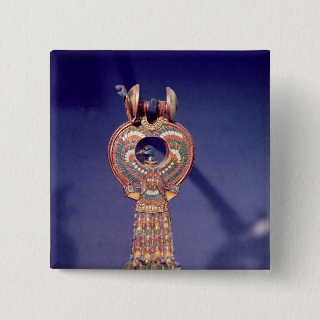 Right earring from a pair earrings with a 15 cm square badge (Front)