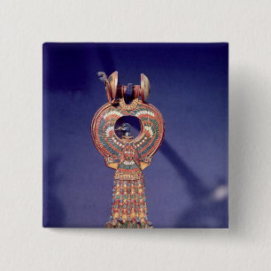 Right earring from a pair earrings with a 15 cm square badge