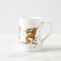 Right Facing Kokopelli Musician With Musical Notes