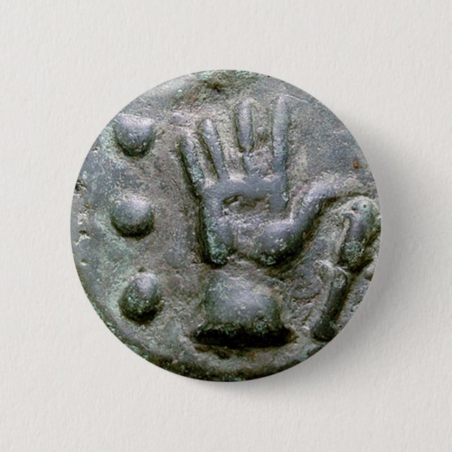 Right Hand Aes Grave Quadrans 6 Cm Round Badge (Front)