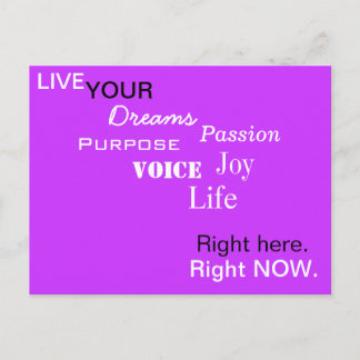 RIGHT HERE. RIGHT NOW. Postcard