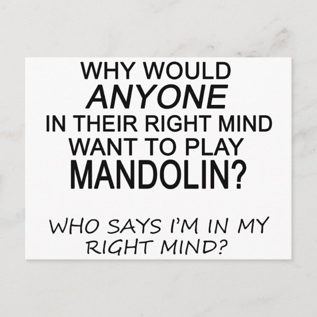 Right Mind Mandolin Postcard (Front)