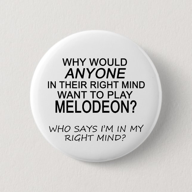 Right Mind Melodeon 6 Cm Round Badge (Front)